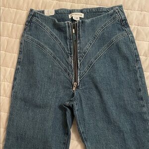 Good American Blue Denim Zipper Jeans